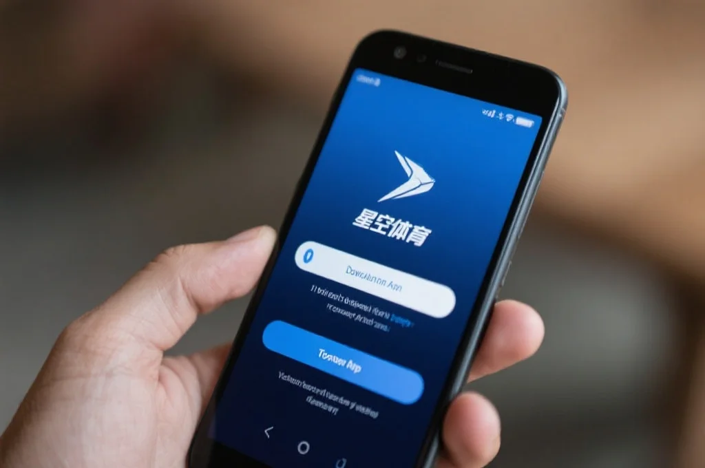 一部Android手机正显示在下载星空体育App界面，画面清晰、操作指引明显